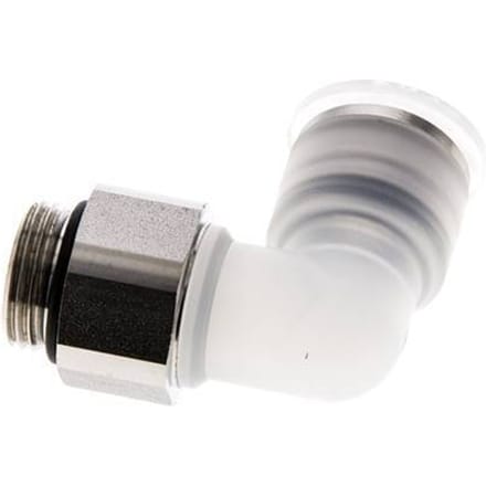 12mm x G3/8'' 90 graden L-verbinding PA/RVS Insteekfitting Buitendraad Draaibaar EPDM