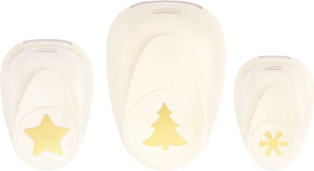 Vaessen Creative Pons Set - Figuurpons - Kerst - 3 st. - 1,5 tot 2,5 cm