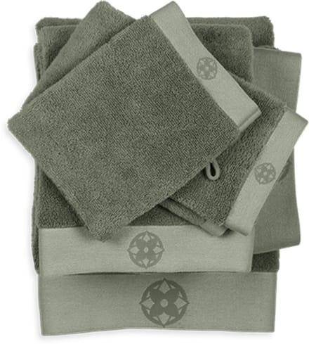 Kayori Taoru Handdoek - 50x100 cm - Set van 3 - Olijfgroen