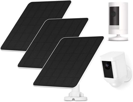 Set van 3 Zonnepanelen voor Draadloze Camera's met Lange Kabel