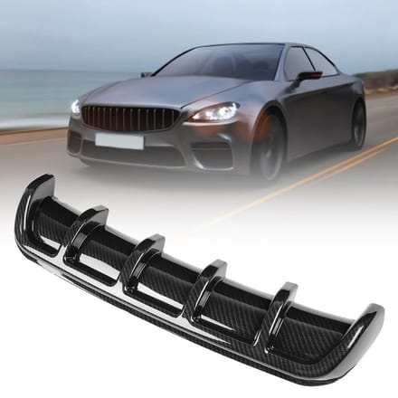 Zwarte Universele Auto Achterbumper Haaienvin Spoiler Diffuser Carbon Fiber