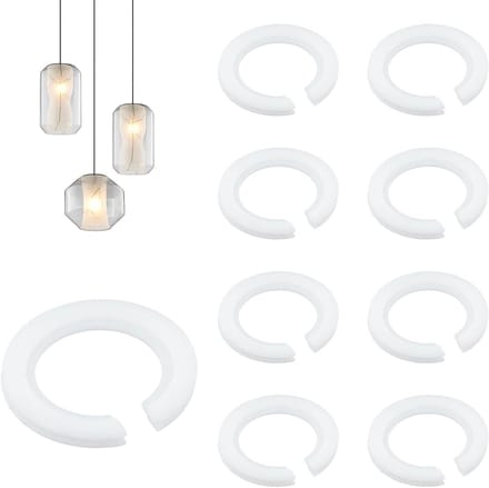 Lumen Reducer Ring Set van 8 Stuks E27 naar E14 Adaptor voor Lampenkappen - Plastic Converter in Wit, Geschikt voor Diverse Verlichting