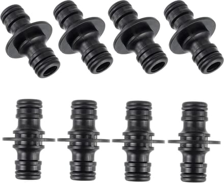 Set van 8 dubbele slangaansluitingen, 1/2 inch, voor veilige verbinding van tuinslangen en accessoires