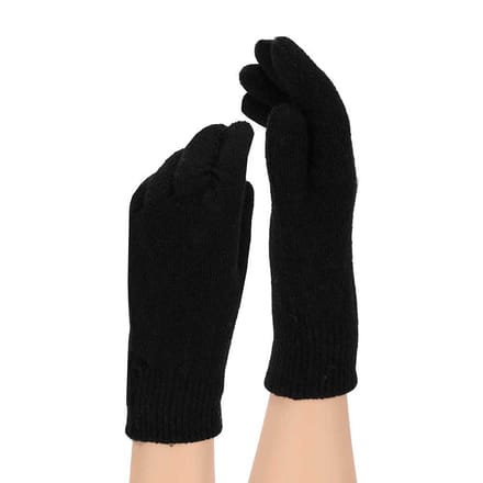 Sarlini - Handschoenen Dames - Ribbed - One Size - Zwart