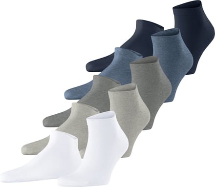 Esprit Solid-Mix 5-Pack duurzaam organisch katoen multipack sneakersokken heren veelkleurig - Maat 40-46