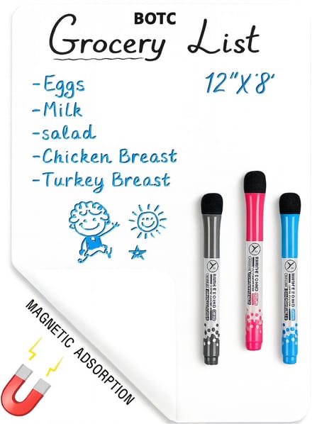 BOTC Magnetisch Whiteboard voor Koelkast - 23*30cm - Weekplanner - Memobord - Maandplanner - Wit