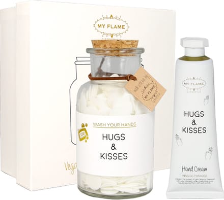 Cadeau set - Hugs & Kisses - Handcreme - Handzeep - Confettizeep - Cadeaus