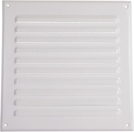 Vierkant Ventilatie Rooster 250x250 mm Wit Inbouw - Met Insectenhor