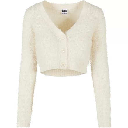 Urban Classics - Cropped Feather Cardigan - XL - Ivoorkleurig
