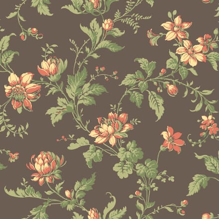 Boråstapeter Vliesbehang 4517 - Anno - Bloemen Zwart - 53cm x 10.05m