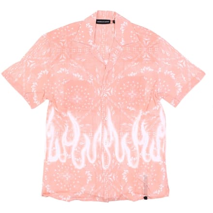 Heren overhemd met korte mouwen Spray Flames Bandana overhemd roze