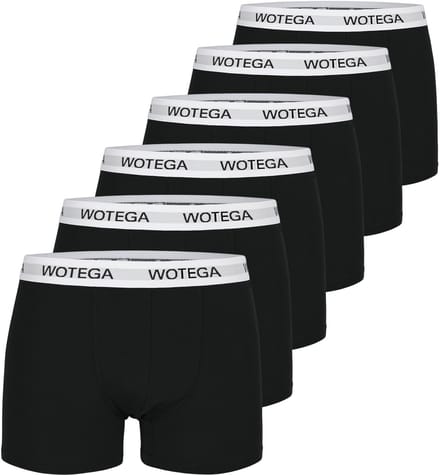 WOTEGA Heren Boxershort Joe – Katoen Stretch – Zwart – Elastische tailleband – 6-pack
