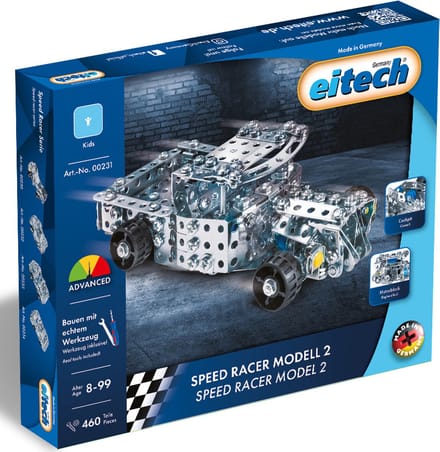 Eitech® Bouwdoos – Speed Racer Model 2 – 460-delig – Metalen Bouwpakket met Gereedschap – Constructiespeelgoed – Vanaf 8 Jaar