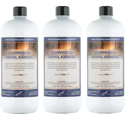 Douchegel Appel-Kaneel 1 liter - set van 3 stuks - Showergel