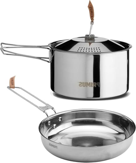 Kookset Camping - Pannen Set - Buiten Koken - Inklapbare Handvatten - 1.8L Pot - Zilver
