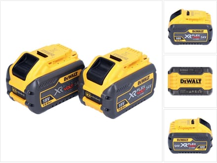 DeWalt 2x DCB 548 accu 18 V / 54 V max. 12 Ah / 12000 mAh Li-Ion XR FLEXVOLT - met laadindicator