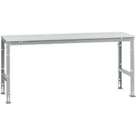 Manuflex basistafel UNIVERSAL Standaard, tafelblad melamine, 2000 x 800, aluminium zilver