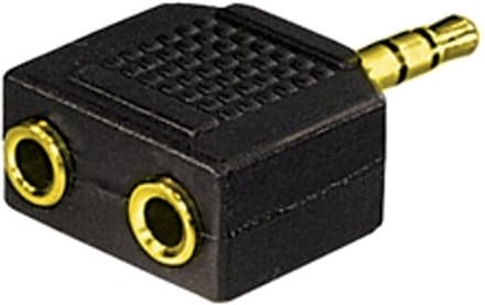 3,5mm Jack naar 2x 3,5mm Jack stereo audio splitter - verguld / zwart