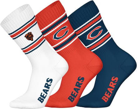 NFL CHICAGO BEARS Crew Socks - 3-pack - Wit/Oranje/Navy - Maat 43/46
