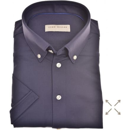 John Miller Overhemd Hyperstretch Slim-Fit Short Sleeve Navy / male
