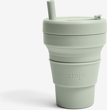 Stojo - Junior Cup met Rietje 250 ml Sage - Siliconen - Groen -