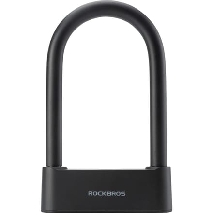 Rockbros 32210818001 SMART Bicycle Lock with Fingerprint Reader and Bluetooth Connectivity - Black