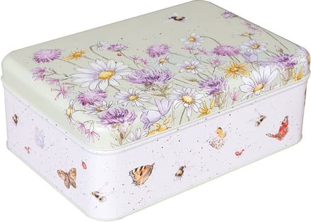 Voorraadblik 'The Country Set' Bee & Butterfly Rectangular Tin - Wrendale Designs