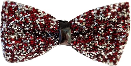 Strik blingbling rood zilver