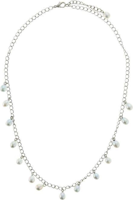 Behave - Ketting - Dames - Echte Zoetwaterparels - Wit - Zilverkleurig - 52.50 cm