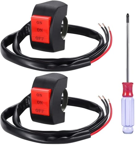 Jhubersproducts - Handlebar Switch - On/Off Toggle Switch - Voor 22mm Handlebars - Motorfiets Accessoires - Schakelaars - Geschikt voor Motoren - Zwar