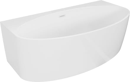 Mexen Bruna vrijstaande wandbad 150 x 82 , wit glans, witte overloop - 52731508200-20