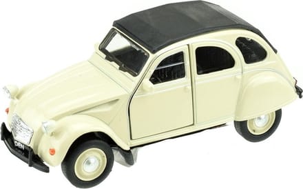 Welly Citroën 2CV modelauto - crème wit - 1:36 - speelgoed auto