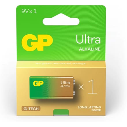GP Ultra Alkaline 9V Blokbatterij (1-pack)