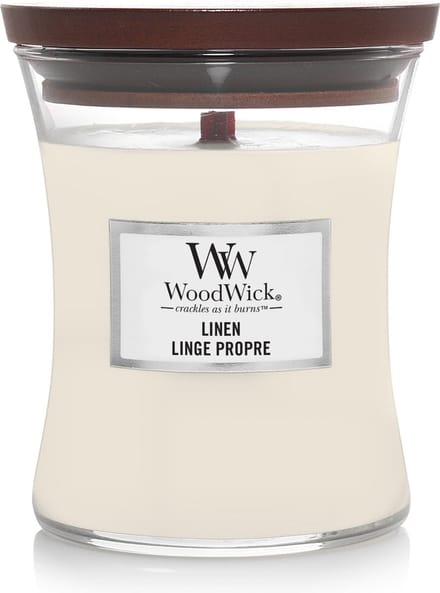WoodWick Hourglass Medium Geurkaars - Linen - 60 branduren