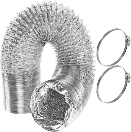 Universele 5 meter Extra Lange Aluminium Flexibele Afvoerslang 100 mm met Slangklemmen
