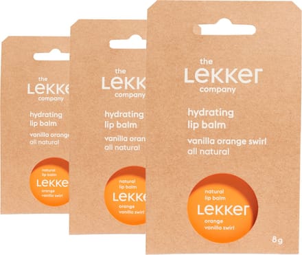 The Lekker Company lippenbalsem orange vanilla swirl - 3 stuks