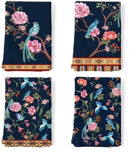 Dailygoody - Retro Bird Flowers - Multifunctionele Keukendoeken - 4