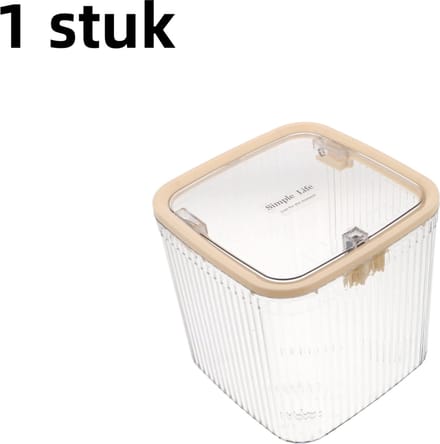 1 stuk - Push-type desktop cosmetica opbergemmer - multifunctioneel - hoogwaardige transparante mini-prullenbak - wit (groot)
