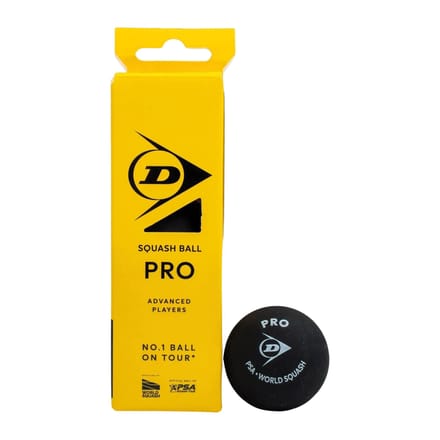 Dunlop- Squash Balls- Pro 4x3 ball box- Black/Yellow