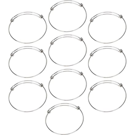 10 Pcs Bracelet Jonc en Acier Inoxydable 1.6mm Réglable Extensible Spirale Accessoires DIY white