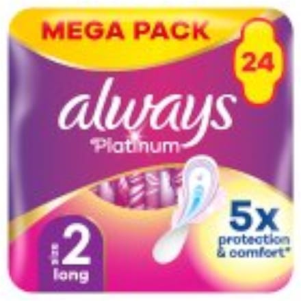 Always Platinum - maandverband - long met vleugels 24st