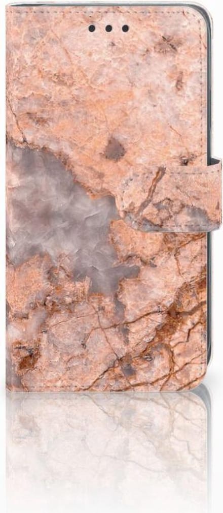 Apple iPhone Xr Bookcase Marmer Oranje