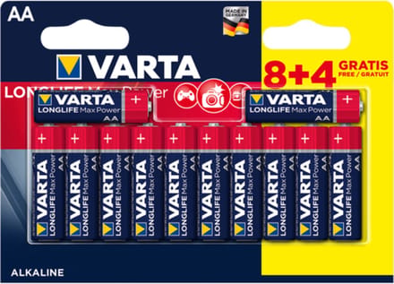 Varta Longlife Max Power AA Batterijen - 12 Stuks