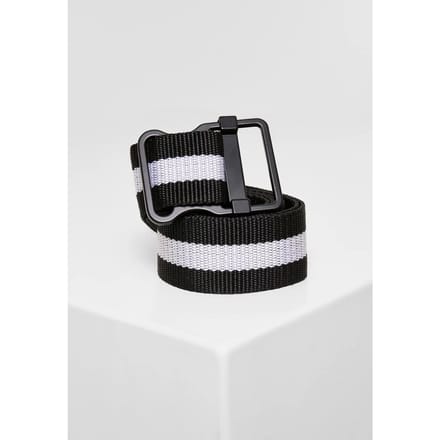 Urban Classics - Easy Stripes Riem - S/M - Zwart/Wit