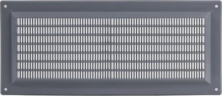 Grijs Ventilatierooster 300x130mm met Insectenbescherming – Kunststof