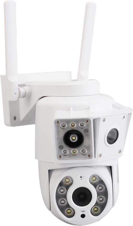 Beveiligingscamera Buiten - WIFI Camera - Huisbewaking - 4 Lens 360 Graden - 1080P HD - Wit