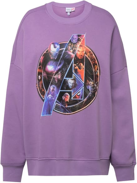 Studio Untold - Dames - Sweatshirt Marvel oversized ronde hals lange mouwen - Lavendel - Maat L