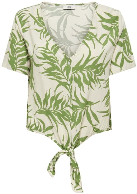 JDY - JDYSEZEN LIFE S/S KNOT SHIRT WVN DIA - Dames Top - Sandshell