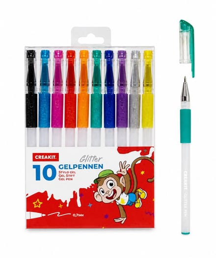 Crea-kit Gelpennen Glitter - 10 Stuks