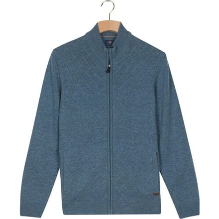 Baileys Vest Full Zip Front Body Structure Knit Mid Denim Blue / male